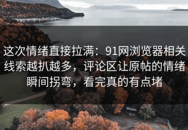 这次情绪直接拉满：91网浏览器相关线索越扒越多，评论区让原帖的情绪瞬间拐弯，看完真的有点堵