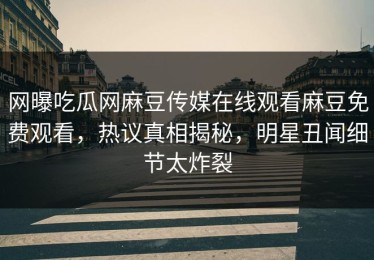 网曝吃瓜网麻豆传媒在线观看麻豆免费观看，热议真相揭秘，明星丑闻细节太炸裂