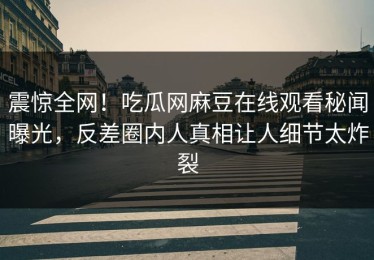 震惊全网！吃瓜网麻豆在线观看秘闻曝光，反差圈内人真相让人细节太炸裂