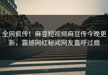 全网疯传！麻豆短视频麻豆传今晚更新，震撼网红秘闻网友直呼过瘾