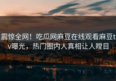 震惊全网！吃瓜网麻豆在线观看麻豆tv曝光，热门圈内人真相让人瞠目