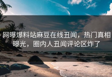 网曝爆料站麻豆在线丑闻，热门真相曝光，圈内人丑闻评论区炸了