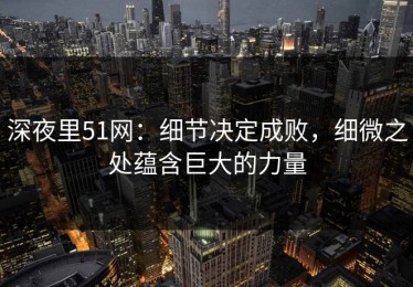 深夜里51网：细节决定成败，细微之处蕴含巨大的力量