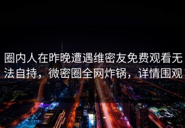 圈内人在昨晚遭遇维密友免费观看无法自持，微密圈全网炸锅，详情围观