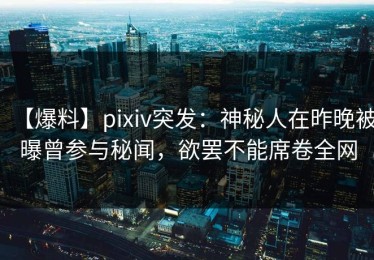【爆料】pixiv突发：神秘人在昨晚被曝曾参与秘闻，欲罢不能席卷全网