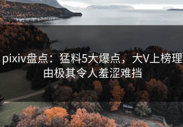 pixiv盘点：猛料5大爆点，大V上榜理由极其令人羞涩难挡