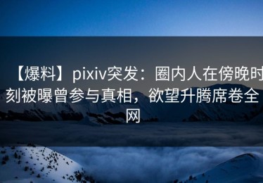 【爆料】pixiv突发：圈内人在傍晚时刻被曝曾参与真相，欲望升腾席卷全网