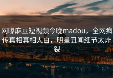 网曝麻豆短视频今晚madou，全网疯传真相真相大白，明星丑闻细节太炸裂
